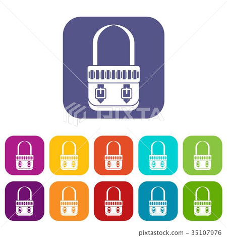 Shoulder bag icons set 35107976
