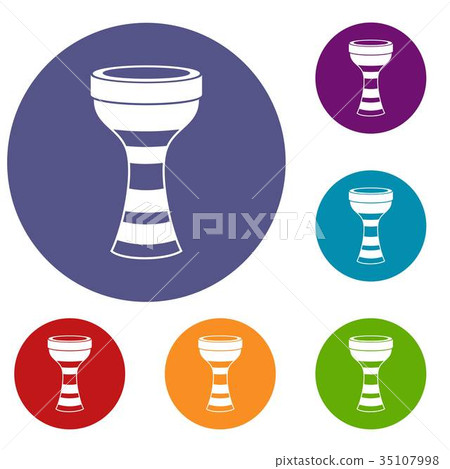 African drum icons set African drum icons set 35107998