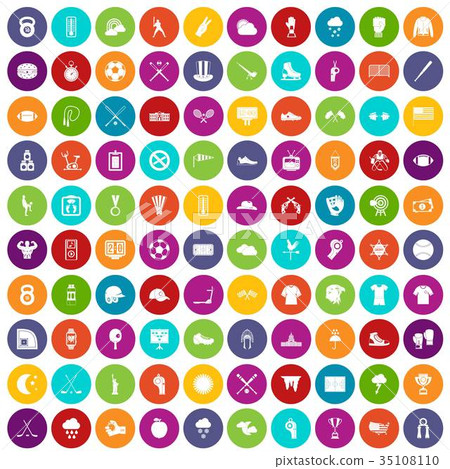 100 baseball icons set color 100 baseball icons set color 35108110