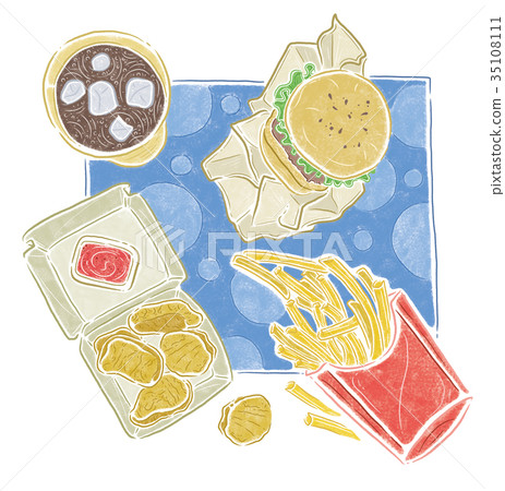 連鎖速食  漢堡 可樂  雞塊 薯條 35108111