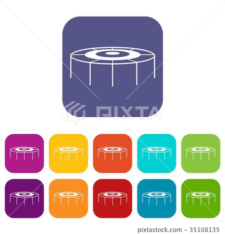 Trampoline icons set Trampoline icons set 35108135