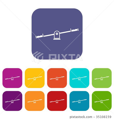 Seesaw icons set Seesaw icons set 35108159