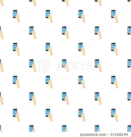 Hand pointing on smartphone pattern Hand pointing on smartphone pattern 35108244
