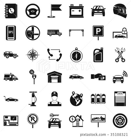 Maintenance icons set, simple style 35108321