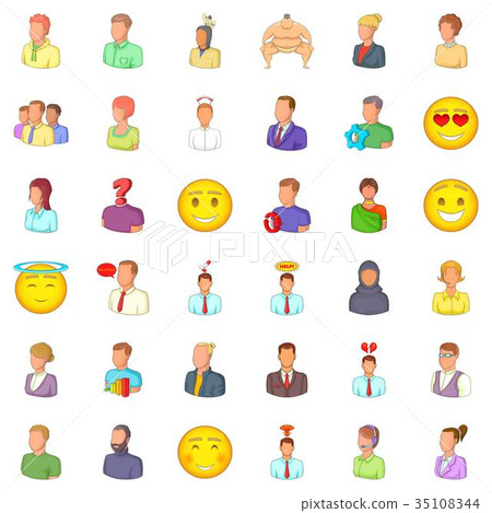 Profession icons set, cartoon style 35108344