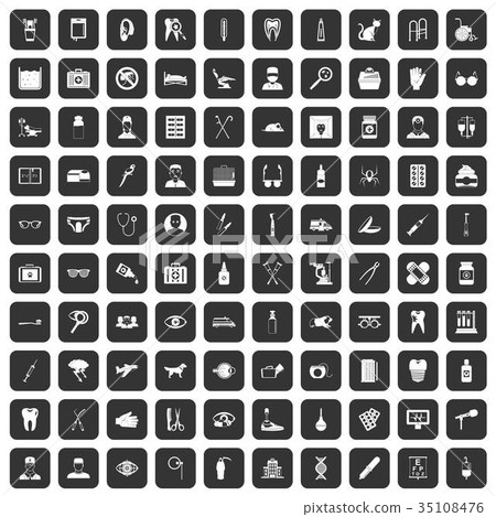 100 care icons set black 35108476