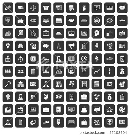 100 business group icons set black 35108504
