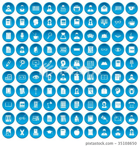 100 reader icons set blue 100 reader icons set blue 35108650