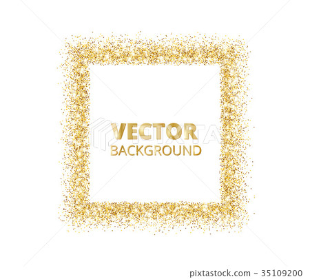 Festive golden sparkle background. Glitter border 35109200