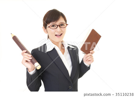 Smiling female teacher Smiling female teacher 35110238