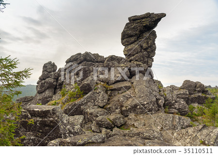 Rock Camel on mountain Kachkanar. The Urals Russia 35110511