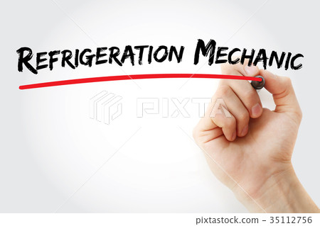 Hand writing refrigeration mechanic Hand writing refrigeration mechanic 35112756