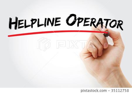 Hand writing helpline operator 35112758