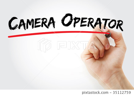 Hand writing camera operator Hand writing camera operator 35112759