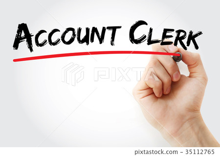Hand writing account clerk Hand writing account clerk 35112765