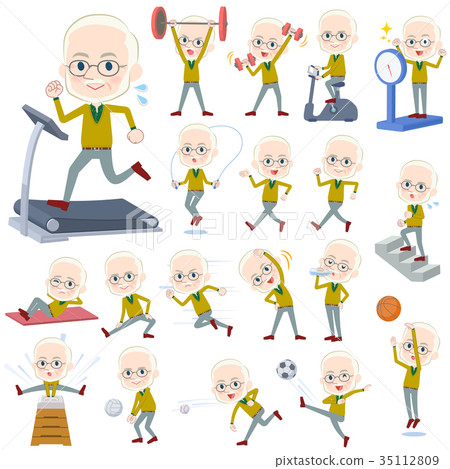 Yellow Ocher knit old man White_Sports & exercise 35112809