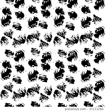 Pattern of ink brush dots on white background 35113266