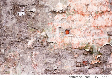 Old surface. Ruined plaster. Old surface. Ruined plaster. 35113342