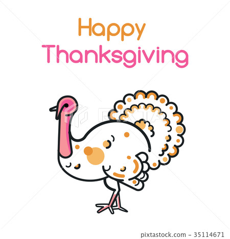 Happy Thanksgiving Day design with turkey bird. - Stock Illustration ...