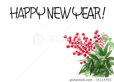 南天的材料的新年卡的材料 南天的材料的新年卡的材料 35114703