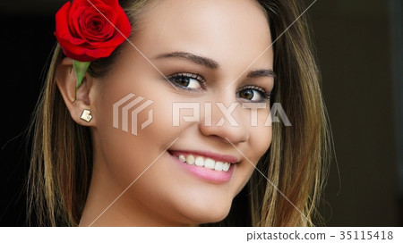 Smiling Young Woman Smiling Young Woman 35115418