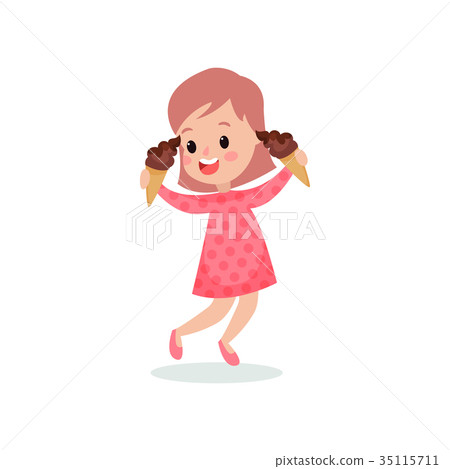 Beautiful girl feeling happy with her ice creams Beautiful girl feeling happy with her ice creams 35115711