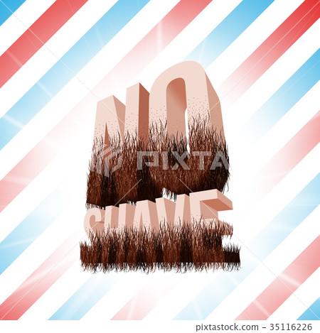 No Shave November lettering with funny hipster 35116226