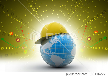 Globe with safety helmet 35116227