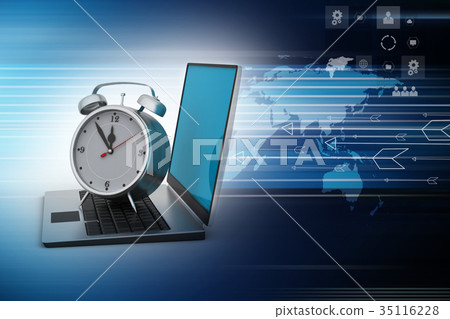 Laptop with alarm clock Laptop with alarm clock 35116228