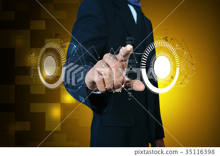 Smart hand showing futuristic technology 35116398
