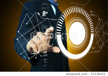 Smart hand showing futuristic technology Smart hand showing futuristic technology 35116432