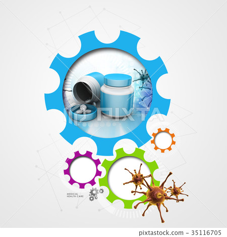 medicine bottle and pills medicine bottle and pills 35116705