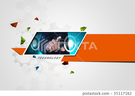 Smart hand showing futuristic technology Smart hand showing futuristic technology 35117162
