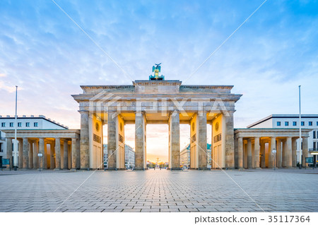 Berlin city with Brandenburg gate in Germany 35117364