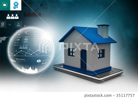 home with smart phone home with smart phone 35117757