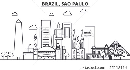 Brazil, Sao Paulo architecture line skyline 35118114