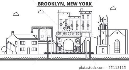 Brooklyn, New York architecture line skyline 35118115