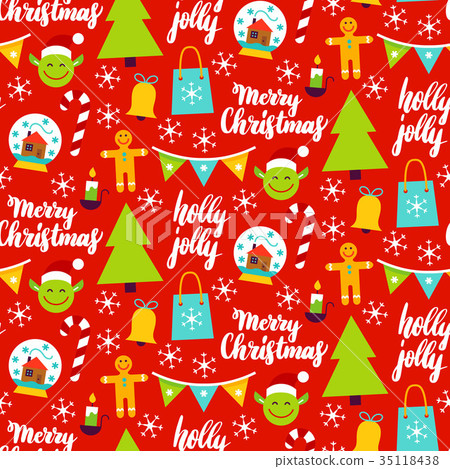 Christmas Red Seamless Pattern Christmas Red Seamless Pattern 35118438