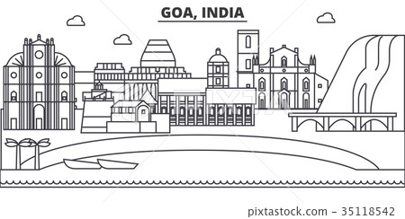 Goa, India architecture line skyline illustration 35118542