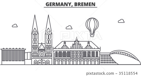 Germany, Bremen architecture line skyline Germany, Bremen architecture line skyline 35118554