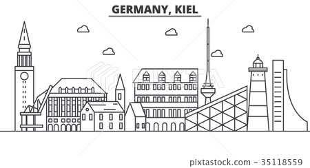 Germany, Kiel architecture line skyline 35118559