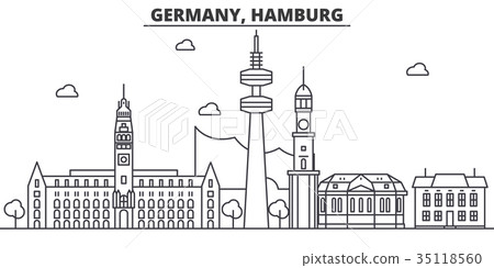 Germany, Hamburg architecture line skyline Germany, Hamburg architecture line skyline 35118560