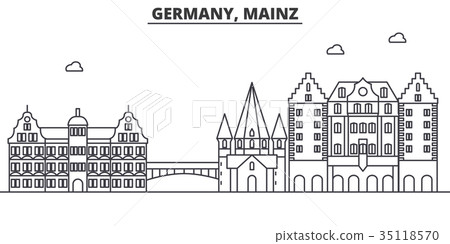 Germany, Mainz architecture line skyline Germany, Mainz architecture line skyline 35118570