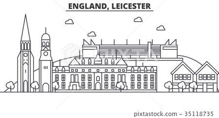 England, Leicester architecture line skyline 35118735