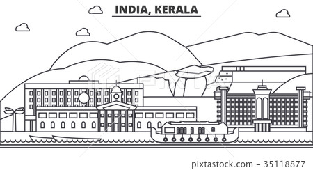 India, Kerala architecture line skyline 35118877