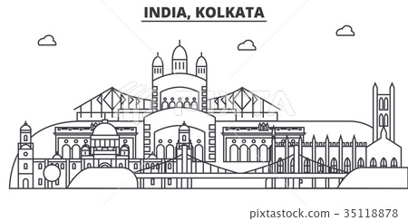 India, Kolkata architecture line skyline India, Kolkata architecture line skyline 35118878