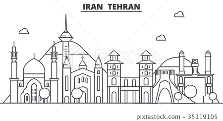 Iran, Tehran architecture line skyline 35119105