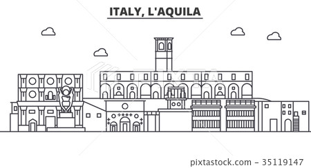 Italy, L aquila architecture line skyline Italy, L aquila architecture line skyline 35119147