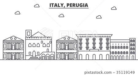 Italy, Perugia architecture line skyline Italy, Perugia architecture line skyline 35119149