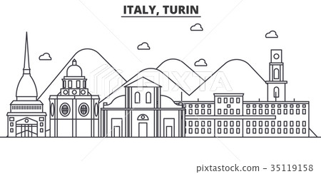 Italy, Turin architecture line skyline 35119158
